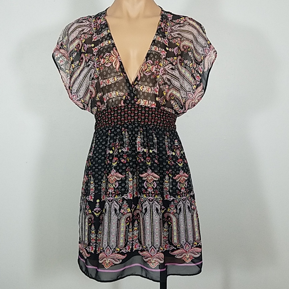 Forever 21 Multicolor Patterned V-Neck Dress